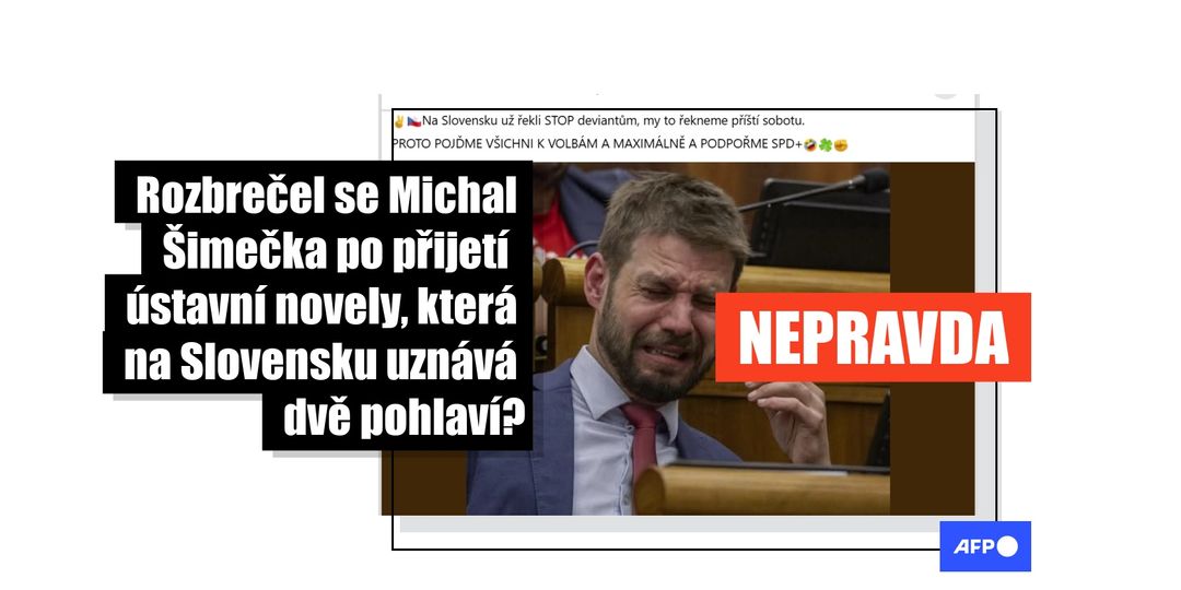 Fotografie plačícího lídra slovenské opozice Michala Šimečky je podvrh - Featured image