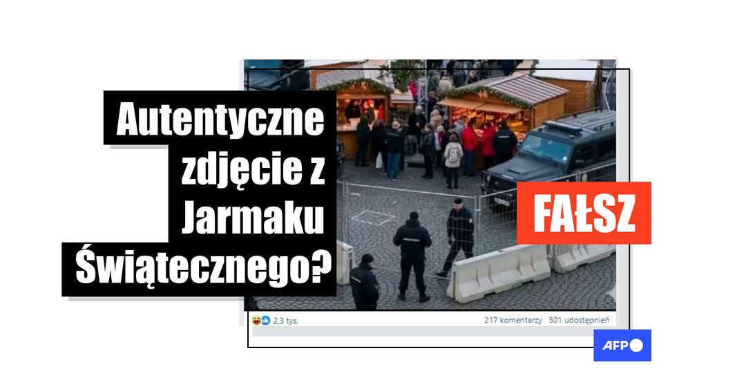 Zdjęcie jarmarku bożonarodzeniowego pod zaostrzoną ochroną zostało wygenerowane przez AI - Featured image