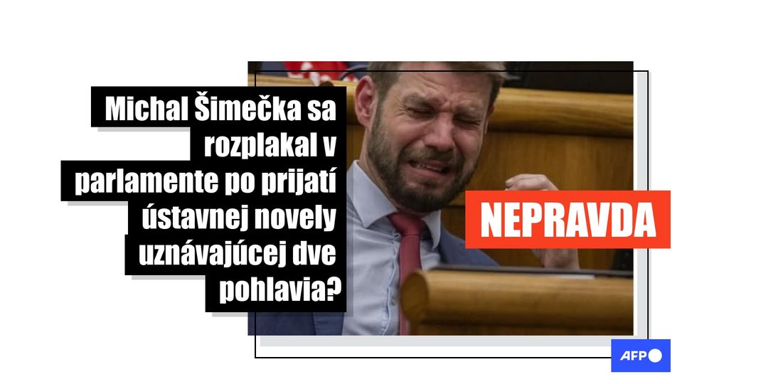 Fotografia plačúceho lídra opozície Michala Šimečku je podvrh - Featured image