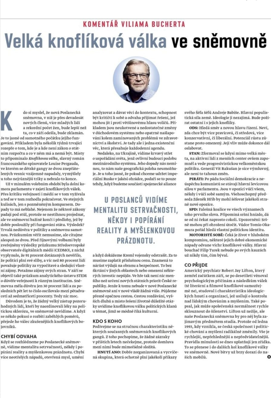 Velká knoflíková válka ve sněmovně