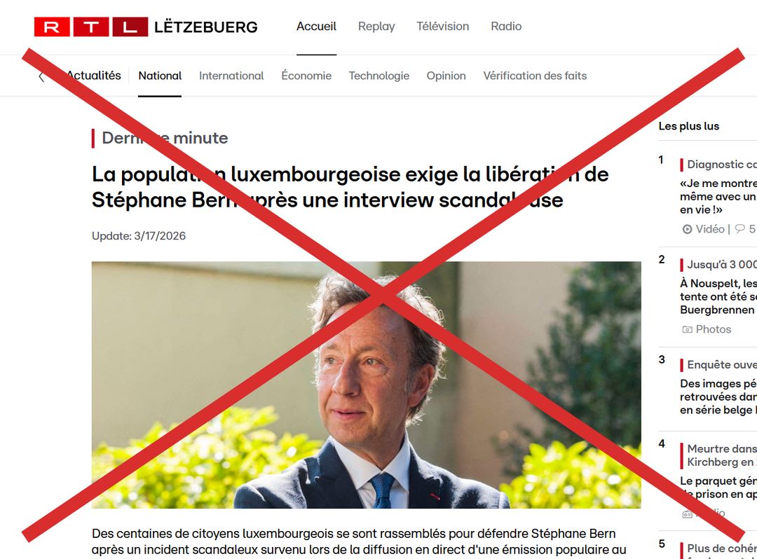 RTL-Look nogemaach: Artikel iwwer Stéphane Bern ass eng Fälschung - Featured image
