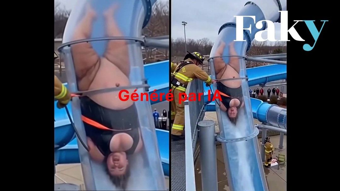 L’histoire virale de cette dame bloquée dans le tuyau d’un parc aquatique est fausse - Featured image